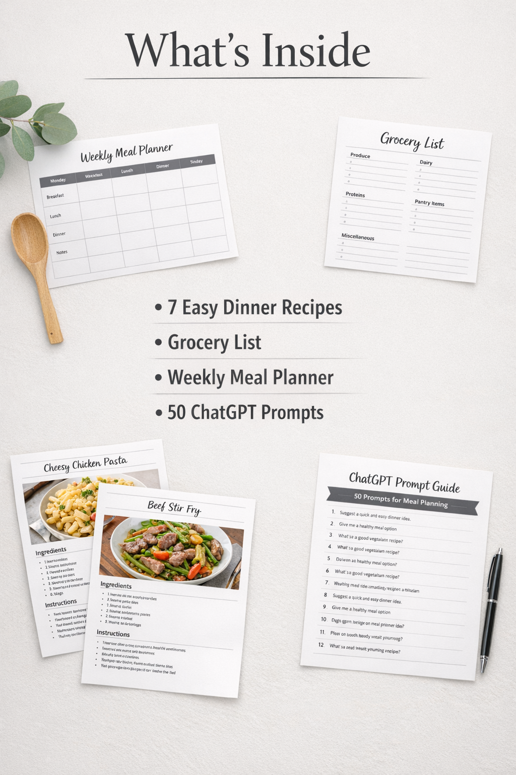 Never Ask “What’s for Dinner?” Again: A Simple Weekly Dinner System + 50 ChatGPT Prompts