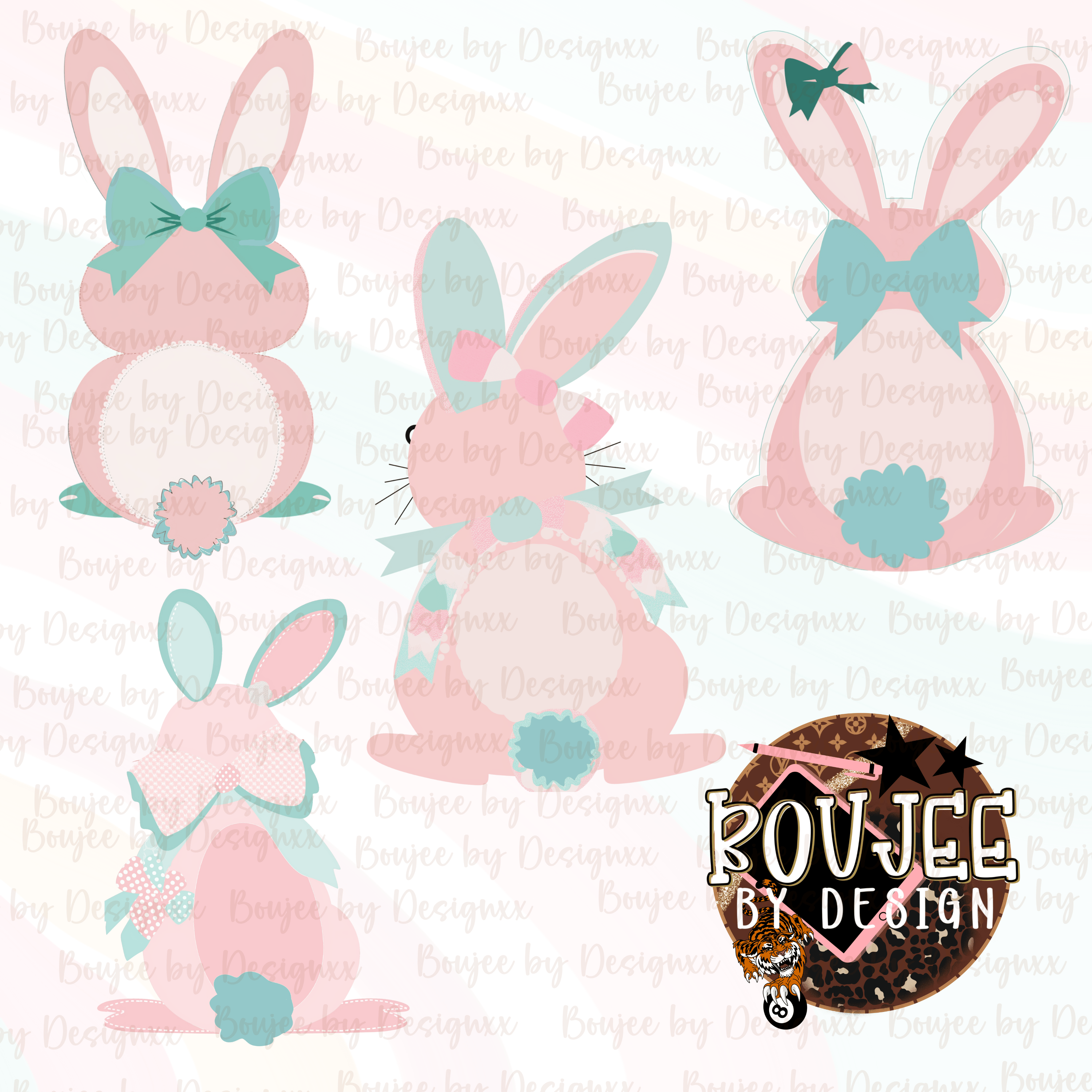 🐰 Pastel Bunny Clipart Set | Easter Bunny PNG | Bow Bunny Bundle 🐰 - Payhip