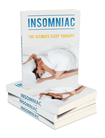 Insomniac eBook cover focused on natural sleep therapy and better rest