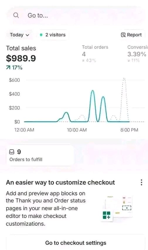 Dashboard screenshot showing a student’s sales numbers, revenue graph, and transaction history.