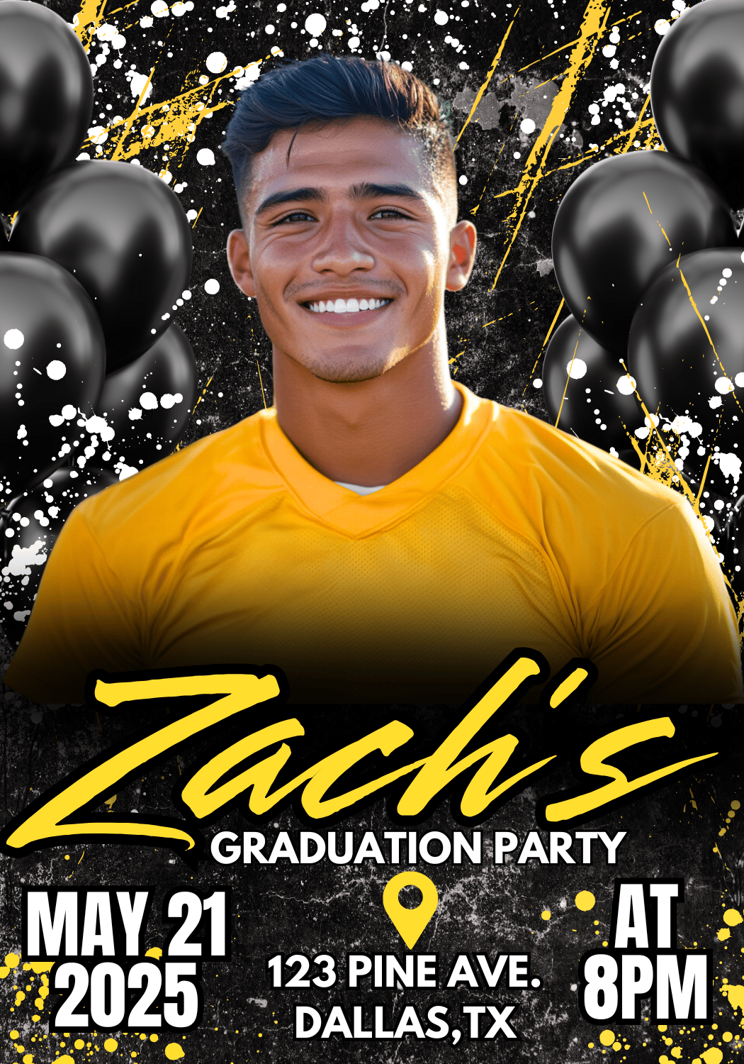 Boys Graduation Party Flyer Template – Editable Canva Design | Modern ...