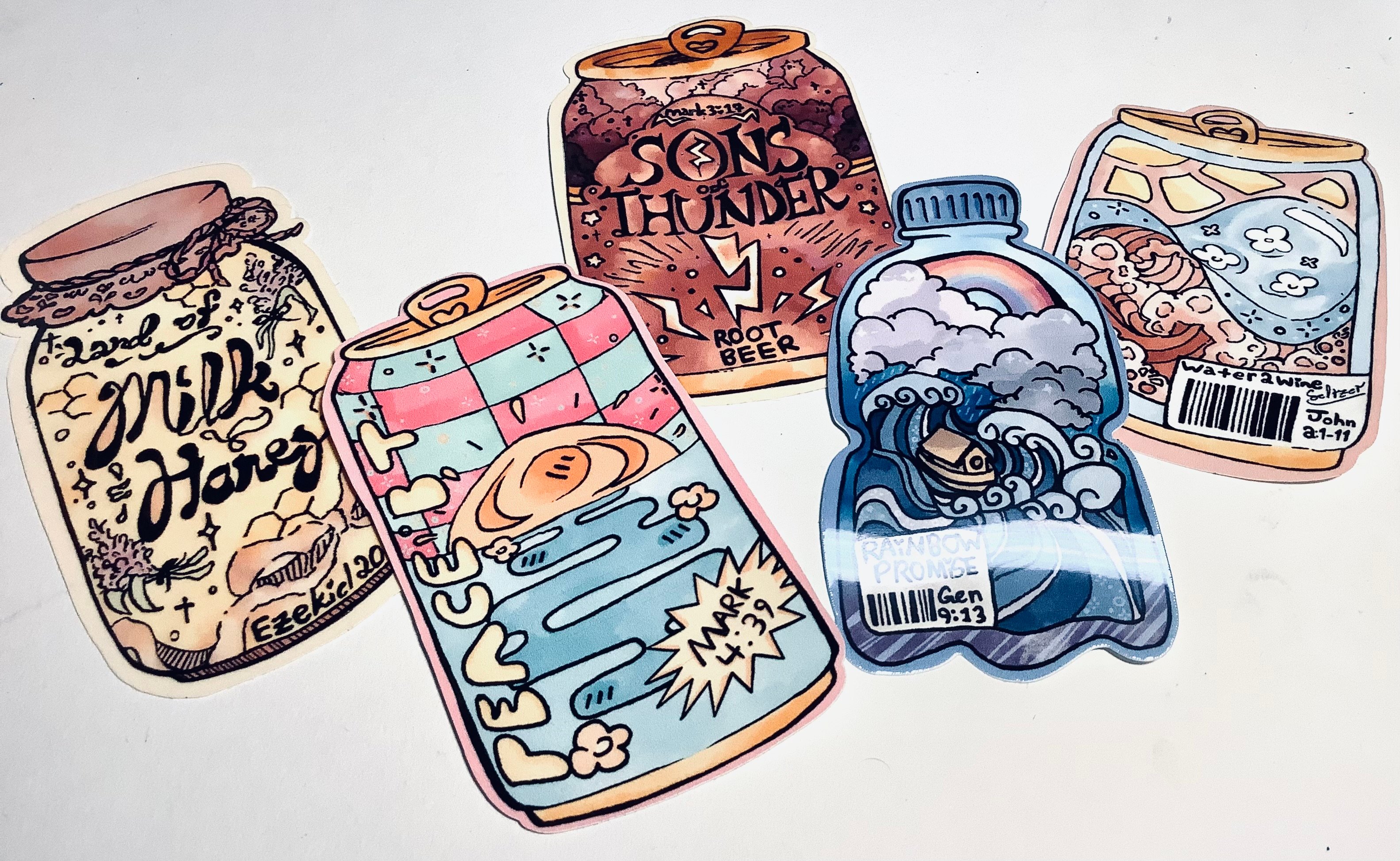 Thirsty Soul 5 Pack - Christian Sticker Set - Payhip