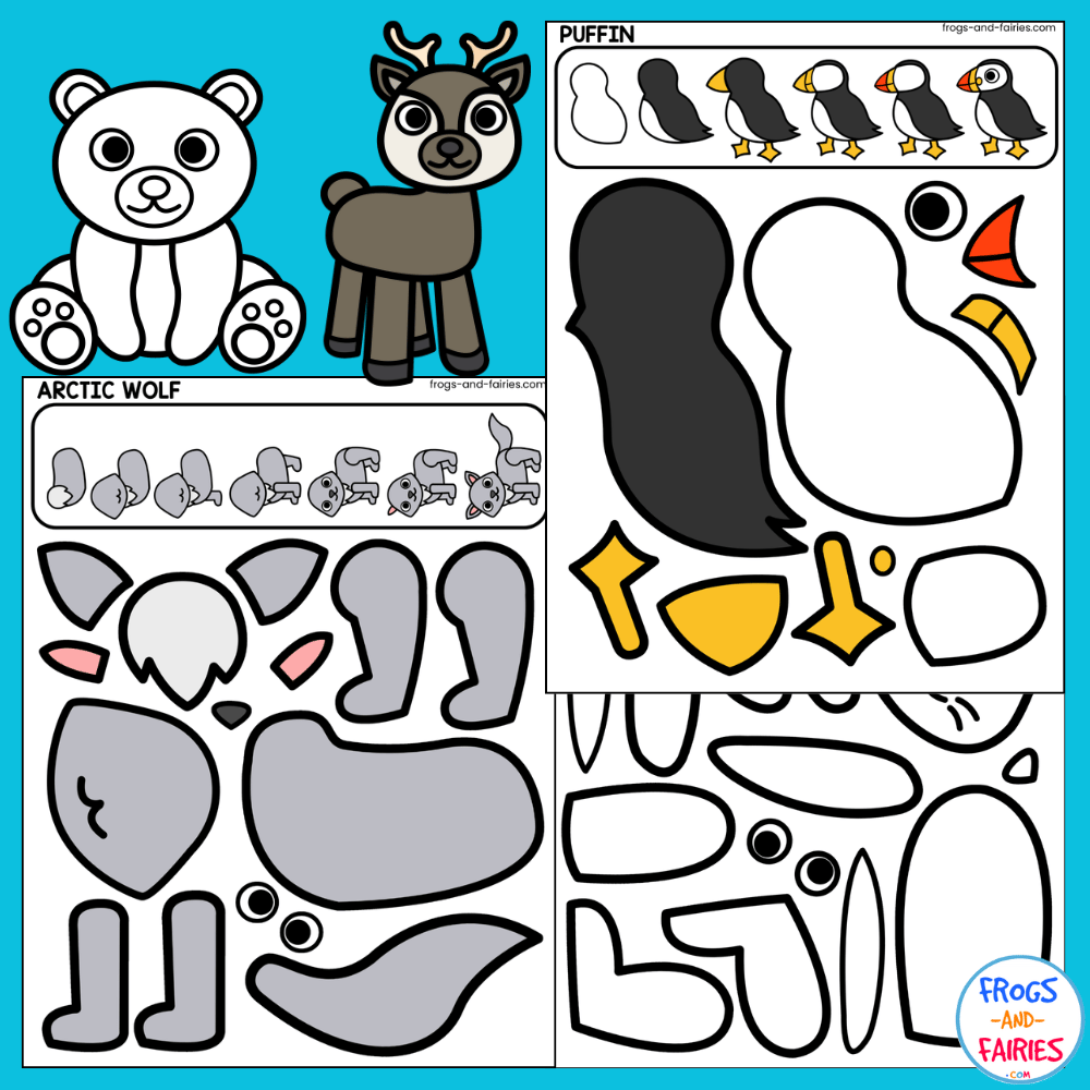 Arctic Animal Cut and Paste Crafts | Fine Motor Winter Activities for ...