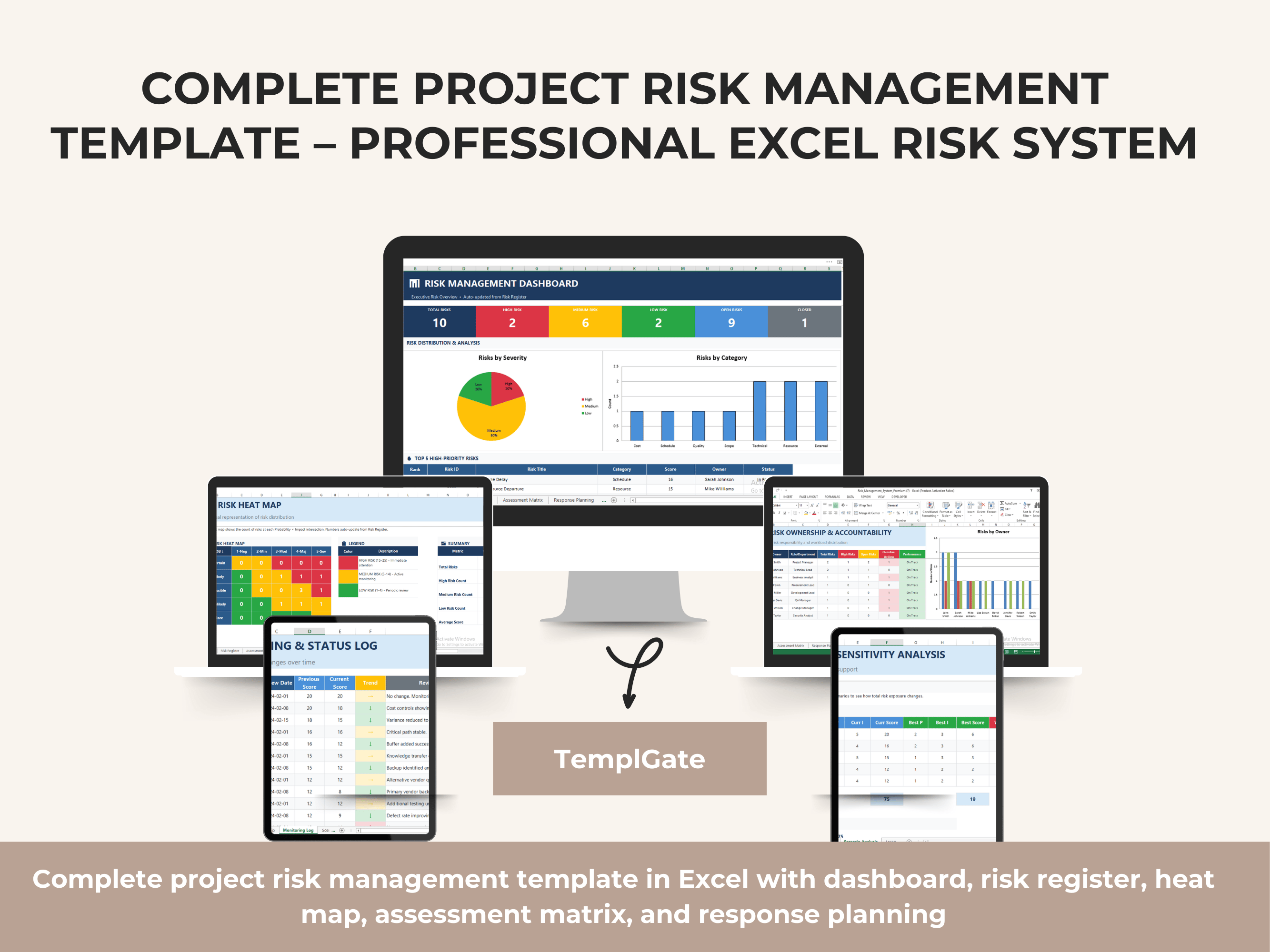 Complete Project Risk Management Template – Professional Excel Risk System