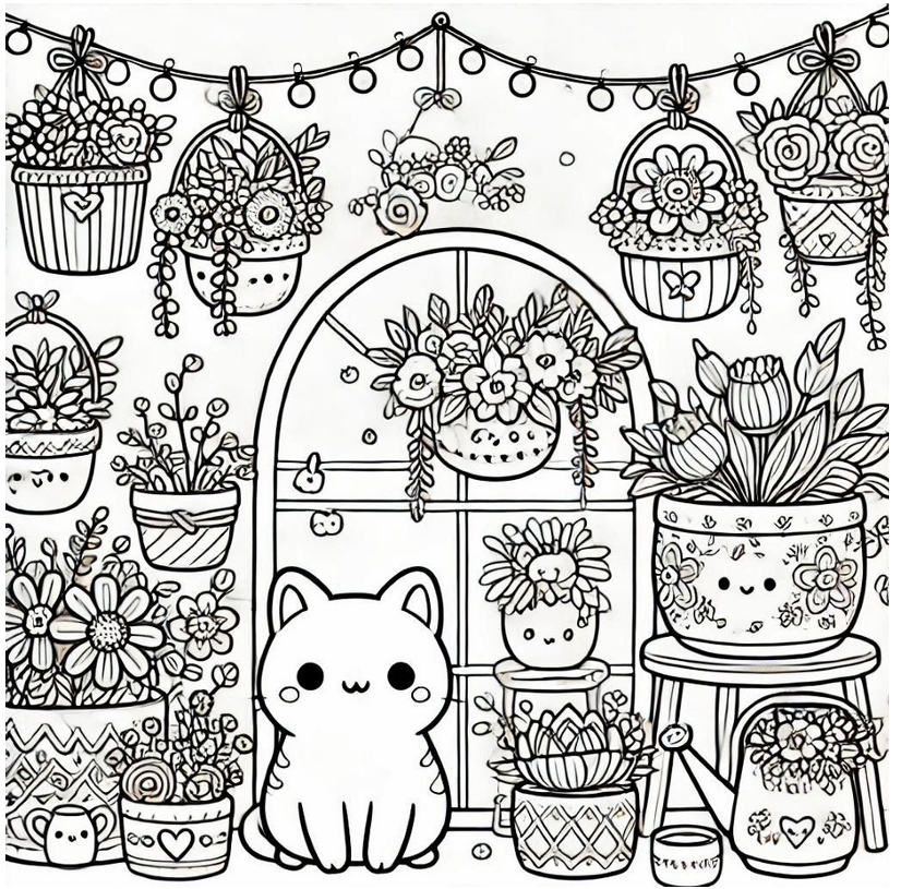 Flower Boutique Coloring Book 54 Cozy Floral Pages for Relaxation and ...