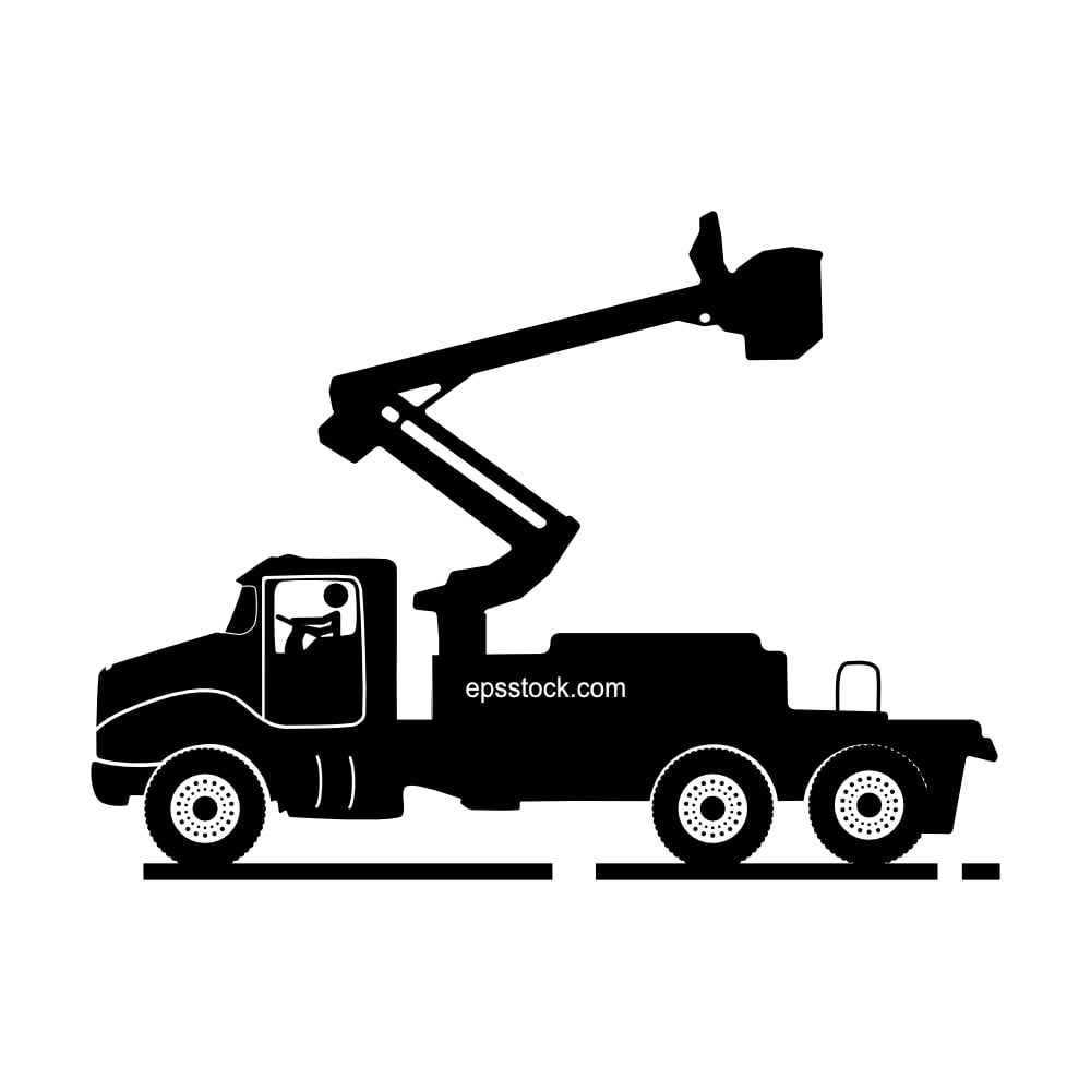 Aerial work platform on a cradle with a truck