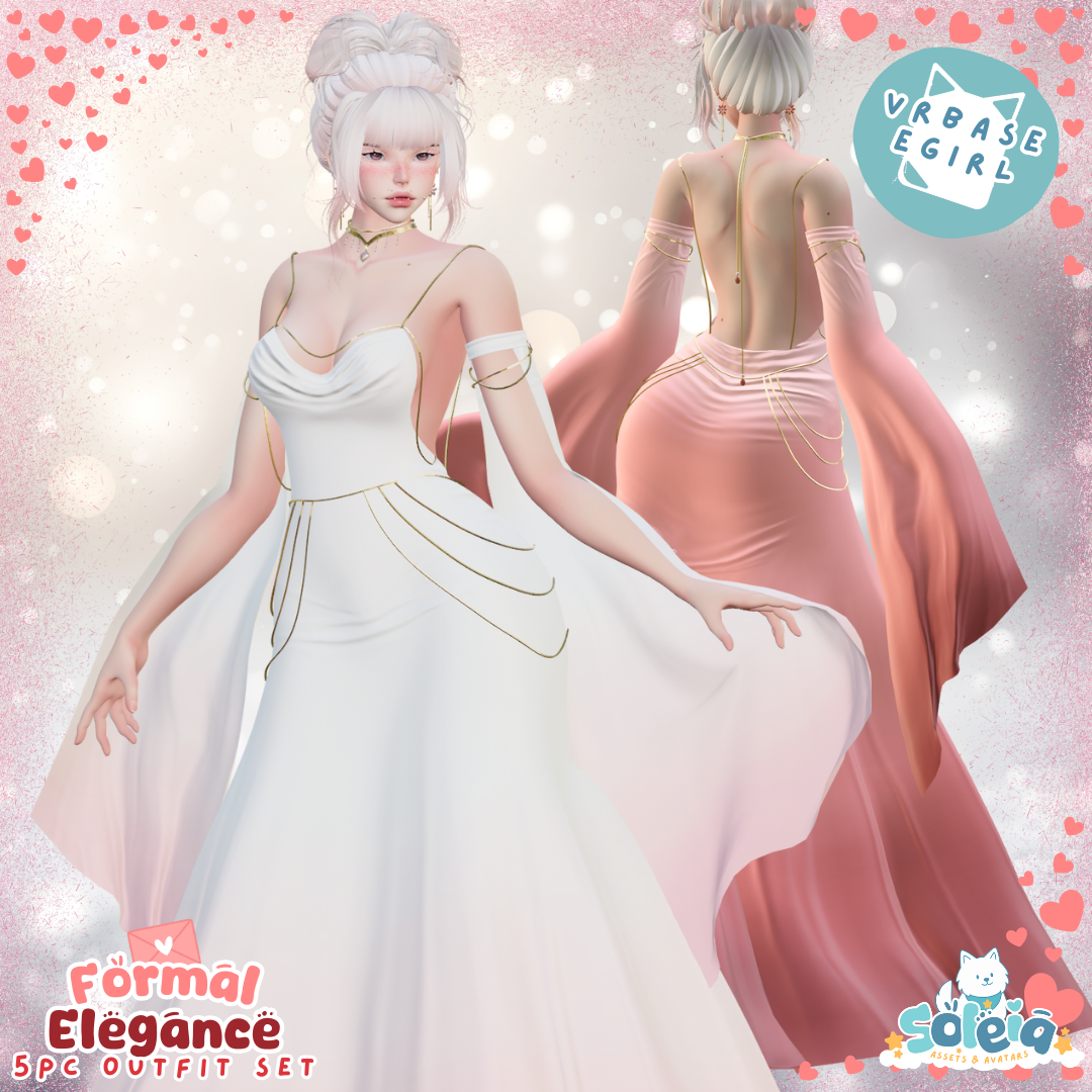 Formal Elegance - 5pc Gown/Outfit Set - Valentine's Day Inspired Dress - EGirl