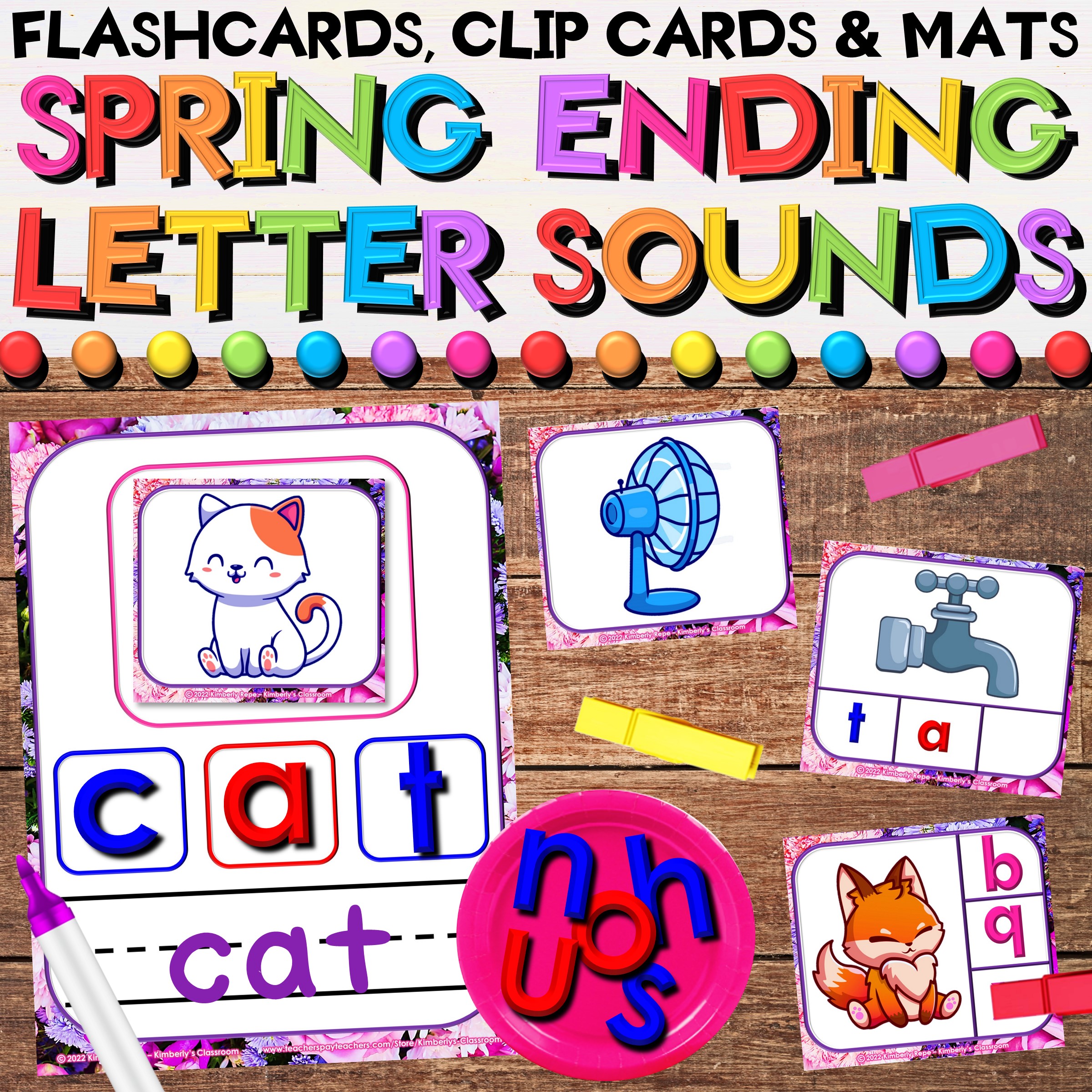 CVC Beginning Letter Sounds Centers - Task Cards, Flash Cards & Play ...