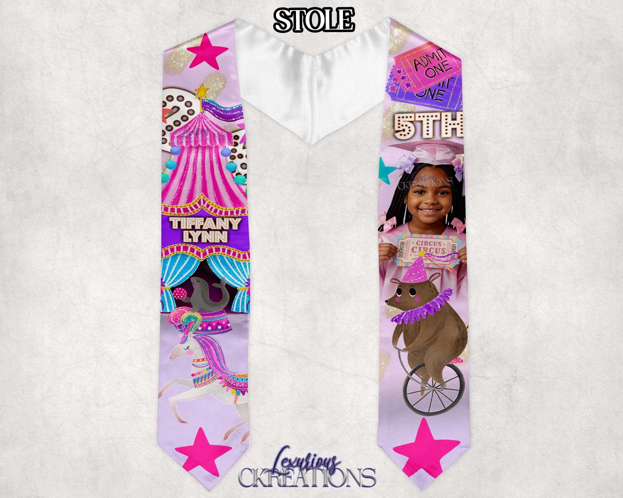 Circus Theme Class of 2026 | Custom Luxury Graduation Stole 🎓🎪 - Payhip