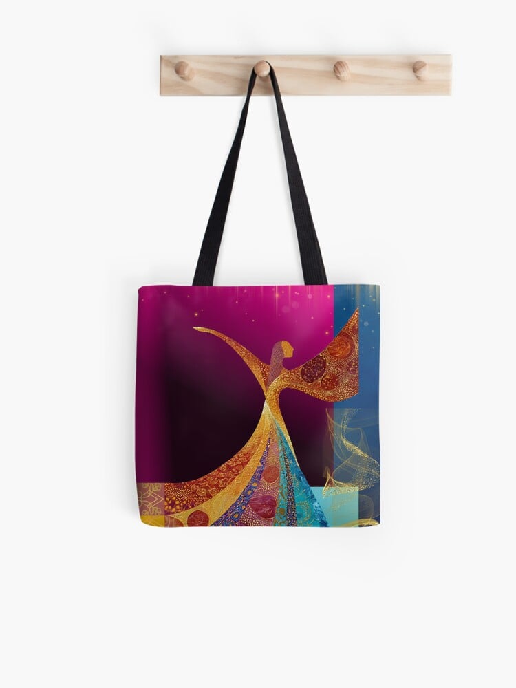 Radiant Goddess Flow | Abstract | Indian Art in Gold & Jewel Tones TOTE BAG