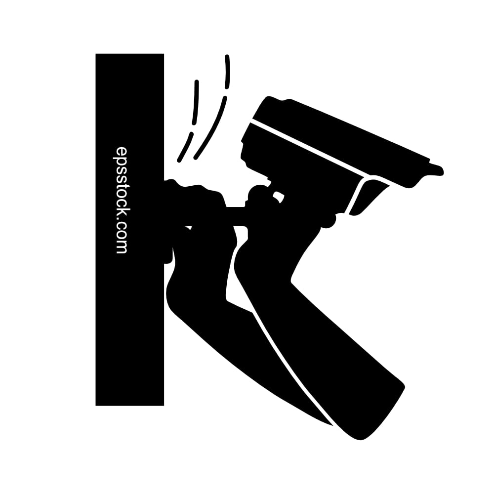 Male security camera installer