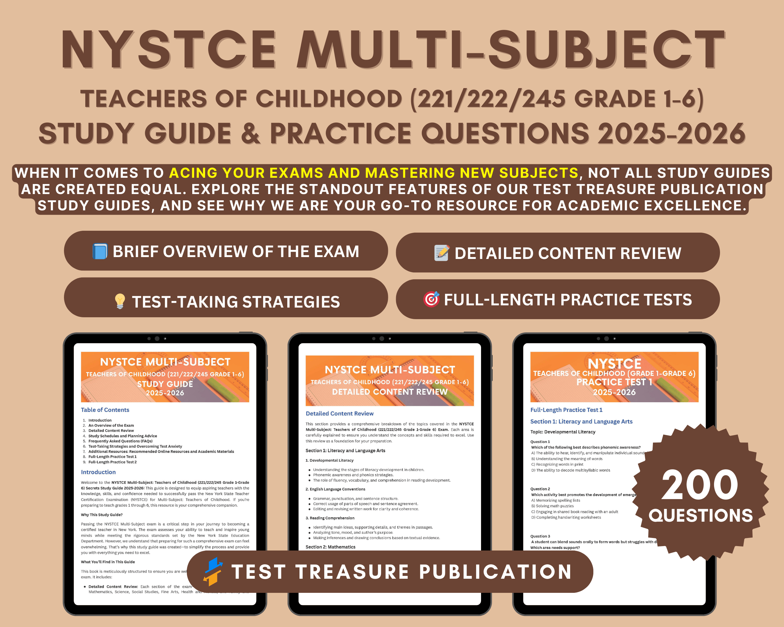 NYSTCE Multi-Subject: Teachers of Childhood (221/222/245 Grade 1-Grade 6) Study Guide 2025-2026 ...