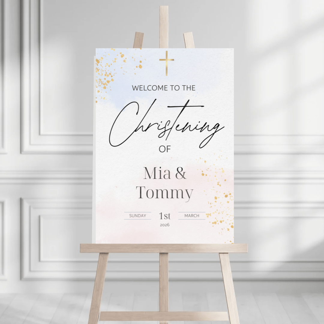 Personalised Baptism & Christening Welcome Sign