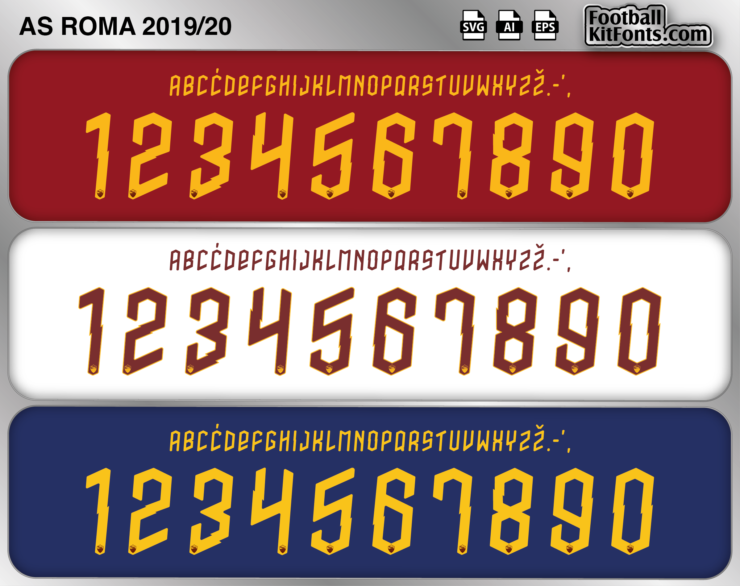 AS Roma 2019-20 Vector Font