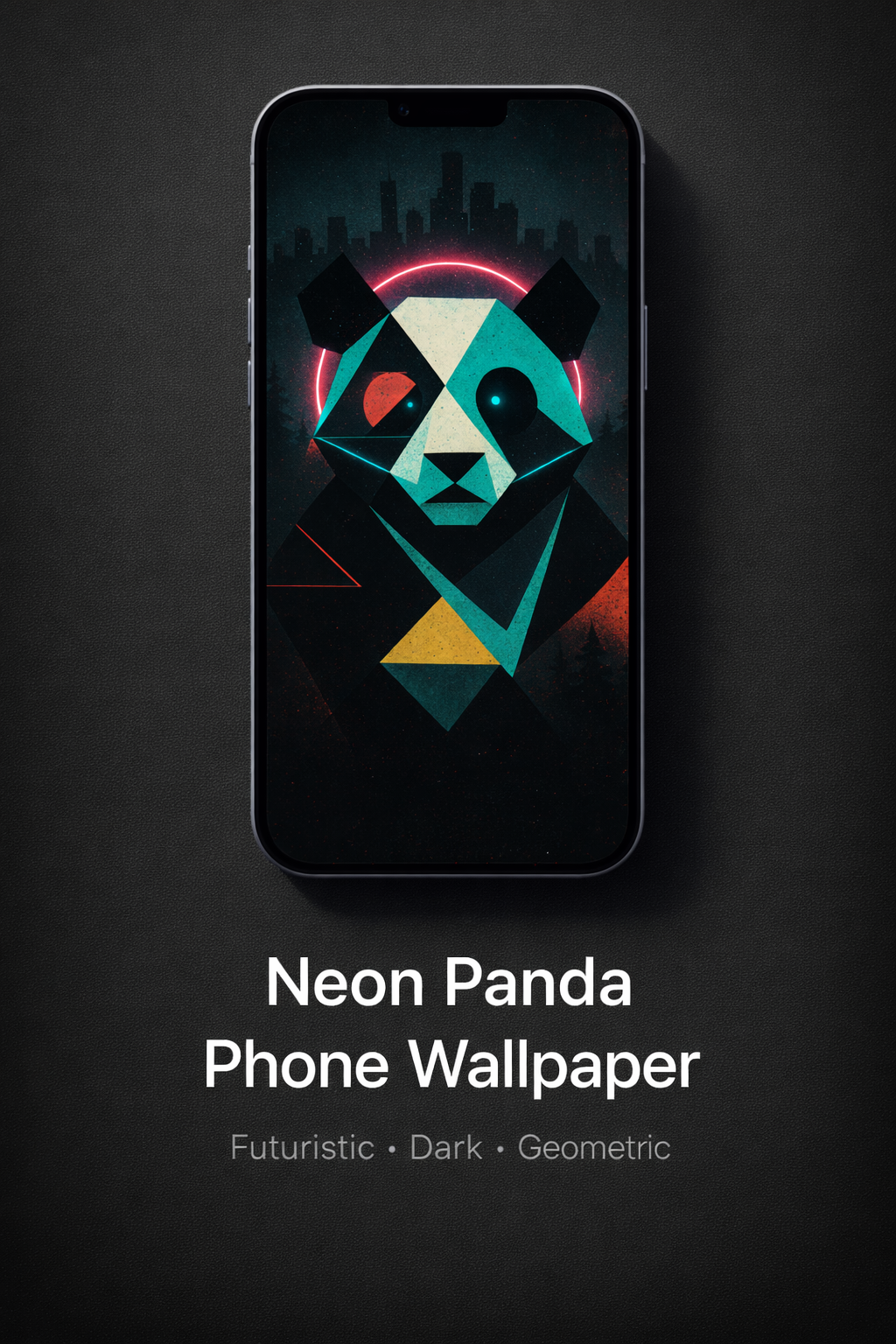 Neon Panda Phone Wallpaper (Futuristic Style)