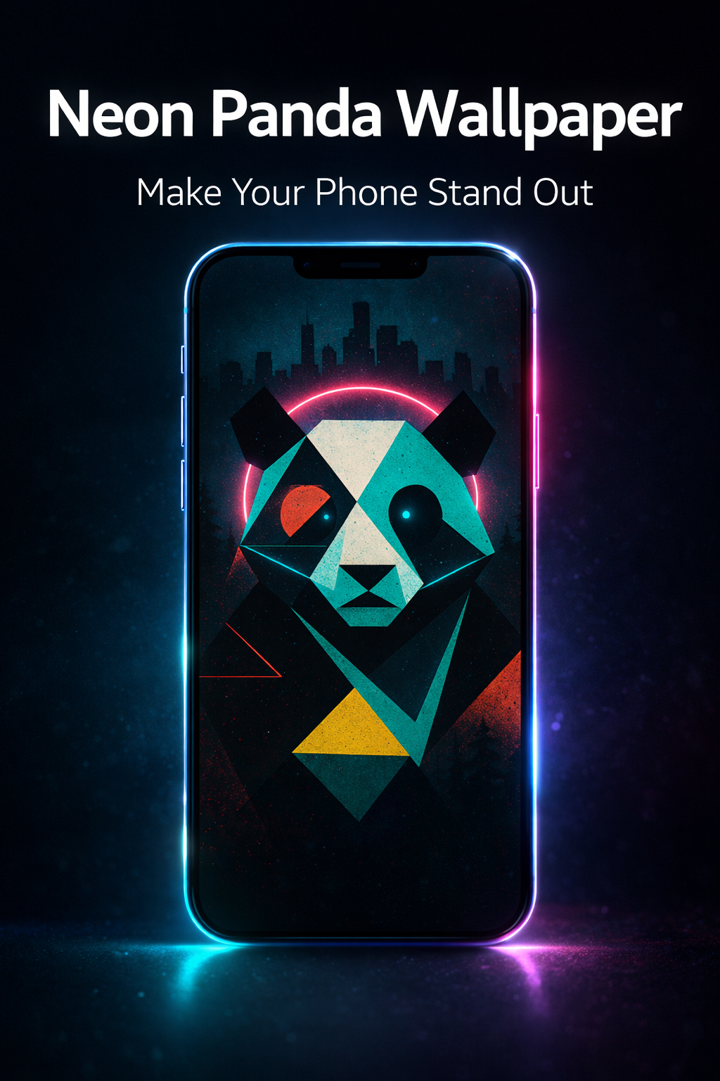 Neon Panda Phone Wallpaper (Futuristic Style)