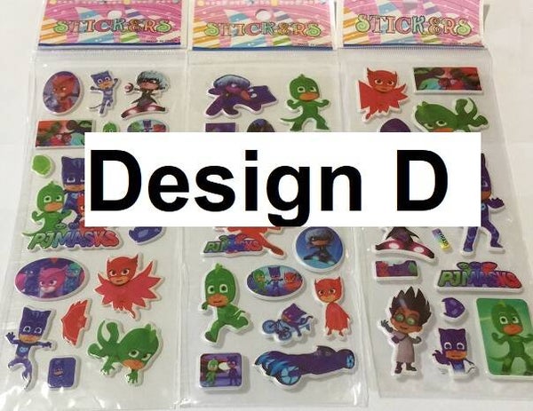 Colorful cartoon puffy sticker set designed for children’s DIY art and decoration.