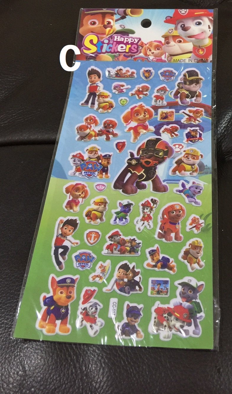 Waterproof PVC rescue team–inspired puffy sticker set for kids, Design C, PRE2019123.