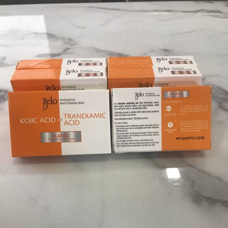 65g Belo Intensive Whitening Classic bar soap for daily pigment care use.