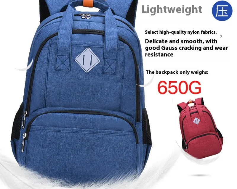 Oxford cloth school backpack designed for primary students with a lightweight feel.