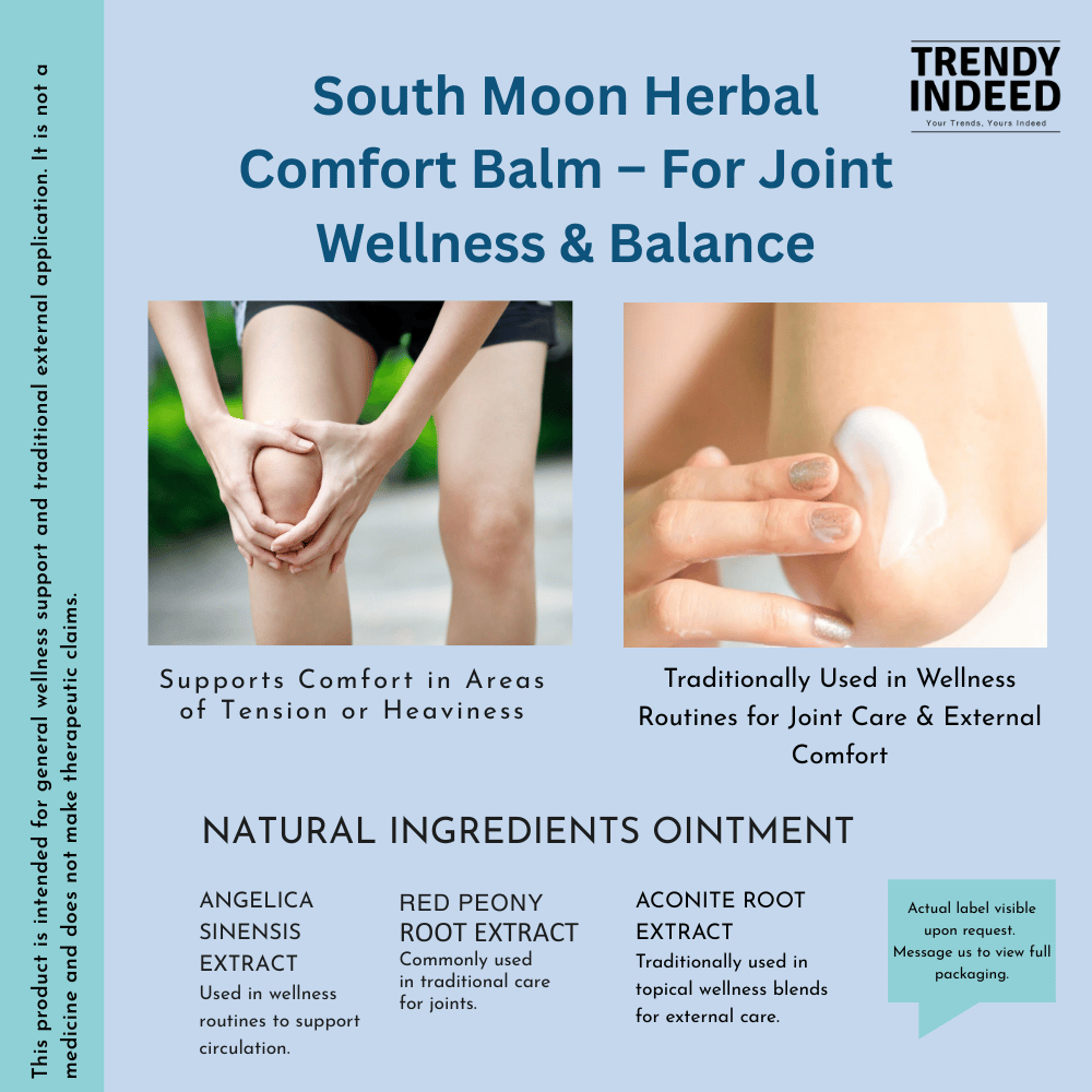 South Moon 20g herbal balm formulated for gentle joint comfort support.