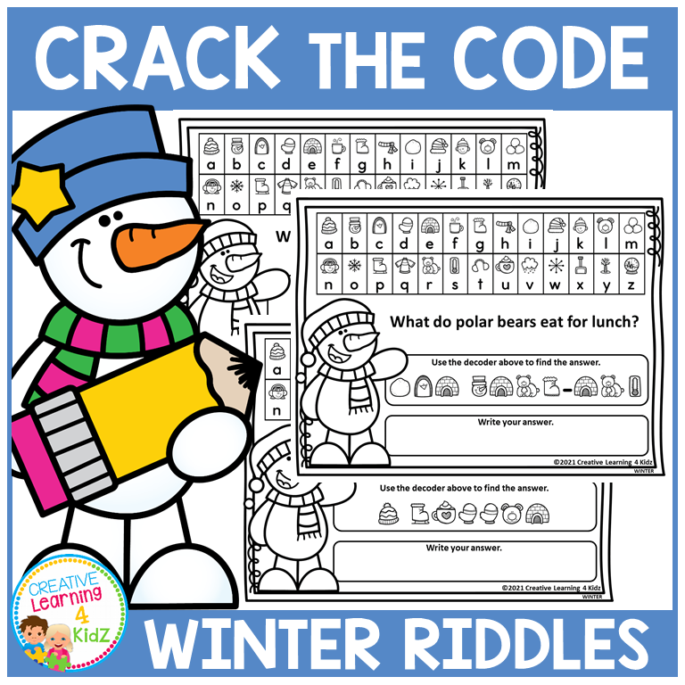 Crack the Code Winter Riddles Secret Code Worksheets for Fun Learning