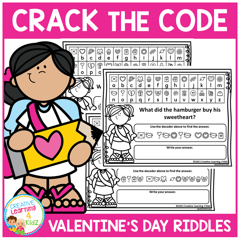 Crack the Code Valentine's Day Riddles to Solve Secret Code Worksheets ...