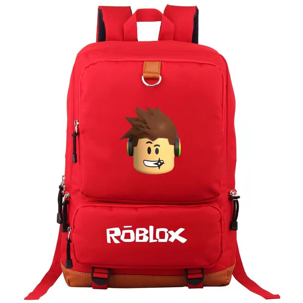 Kids’ school backpack inspired by Roblox-style pixel games with gamer appeal.