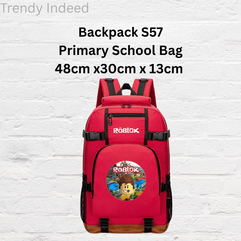 School backpack for kids featuring pixel block–inspired gaming artwork.