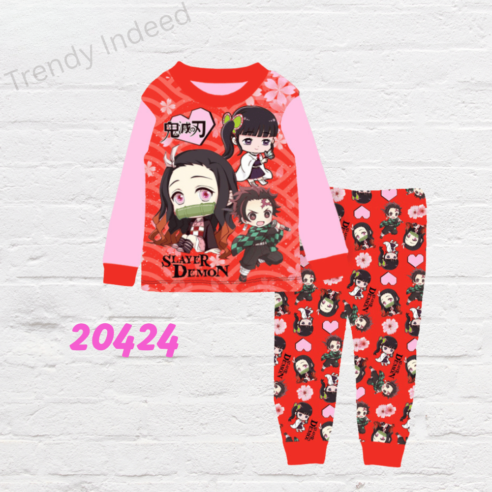 Kids’ cotton sleepwear inspired by ninja, fantasy anime, gaming blocks, and cute character themes.