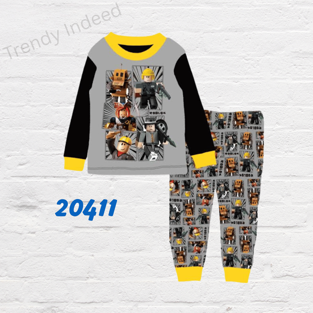 Children’s cotton sleepwear with anime and gaming-inspired prints, ages 9–14.