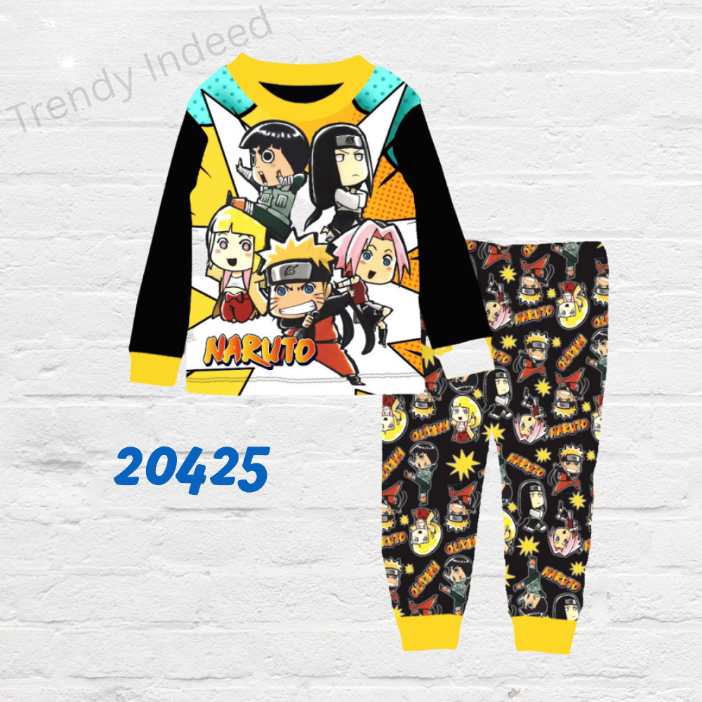 Kids’ cotton pajama set featuring character-inspired designs for ages 9–14.