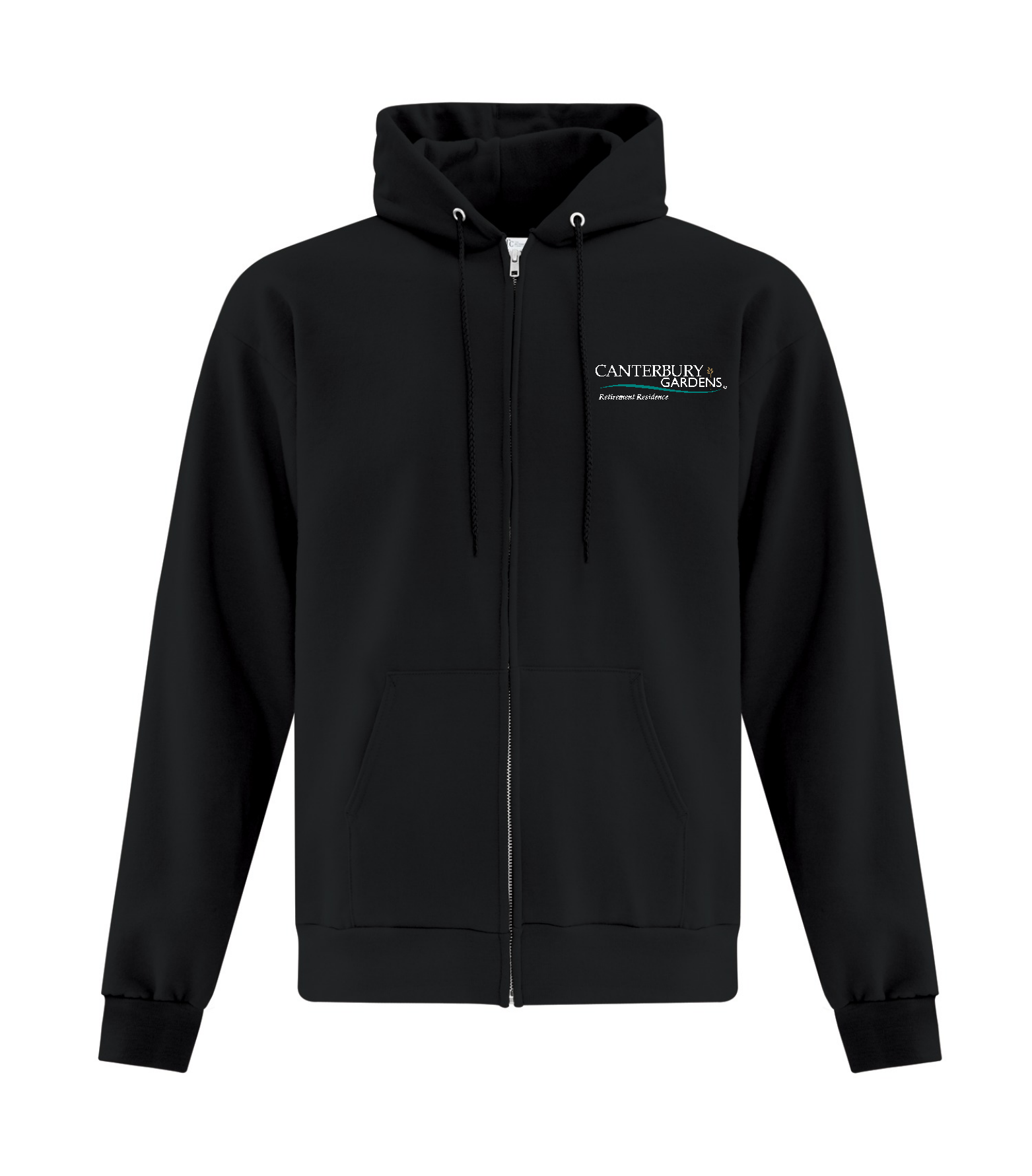 Black Canterbury Gardens Zip Up Hoodie - Payhip