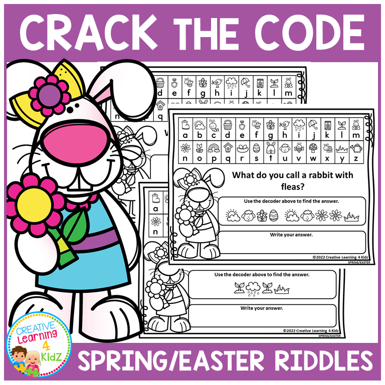 Spring & Easter Crack the Code Secret Riddle Worksheets Fun Decoding ...
