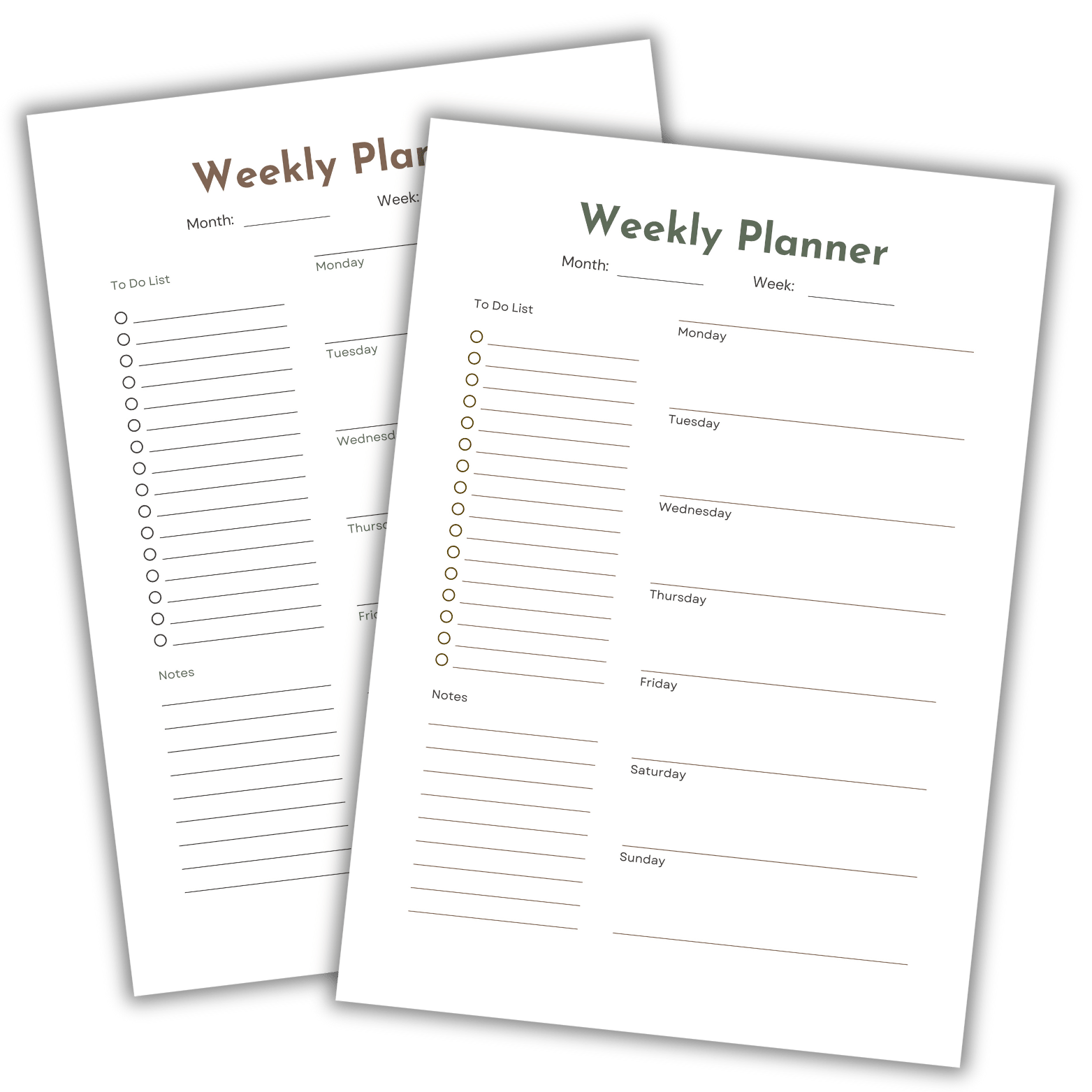 Minimalist Printable Digital Weekly Planner - Payhip