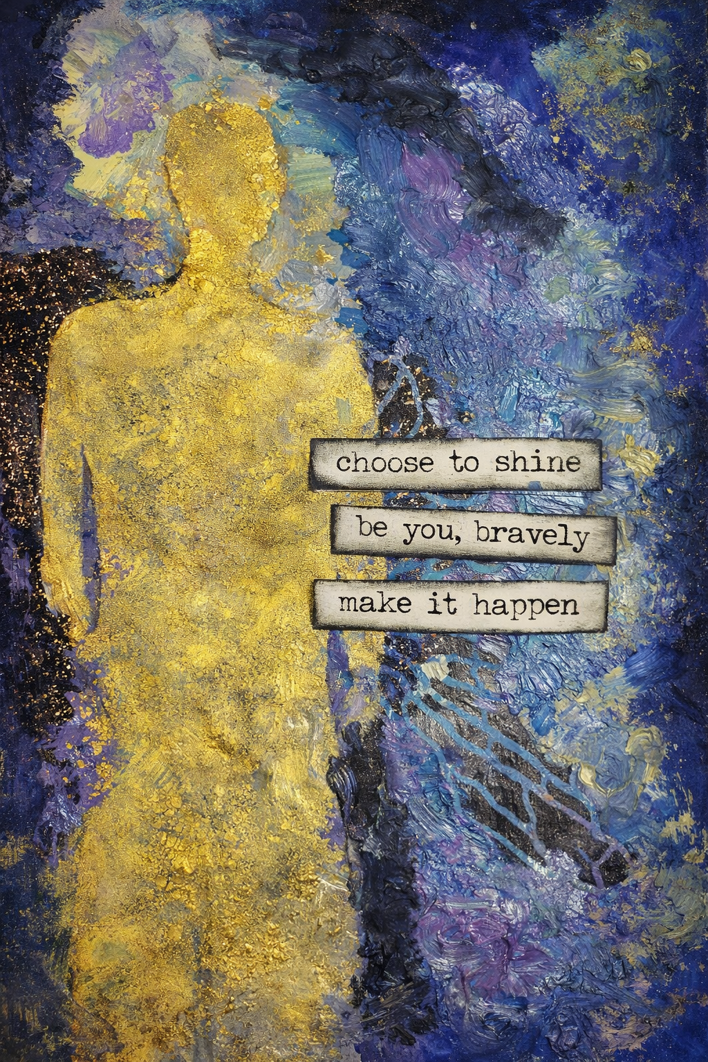 Original mixed media artwork by SaKredJoi Art, later developed into a greeting card and fine art print.