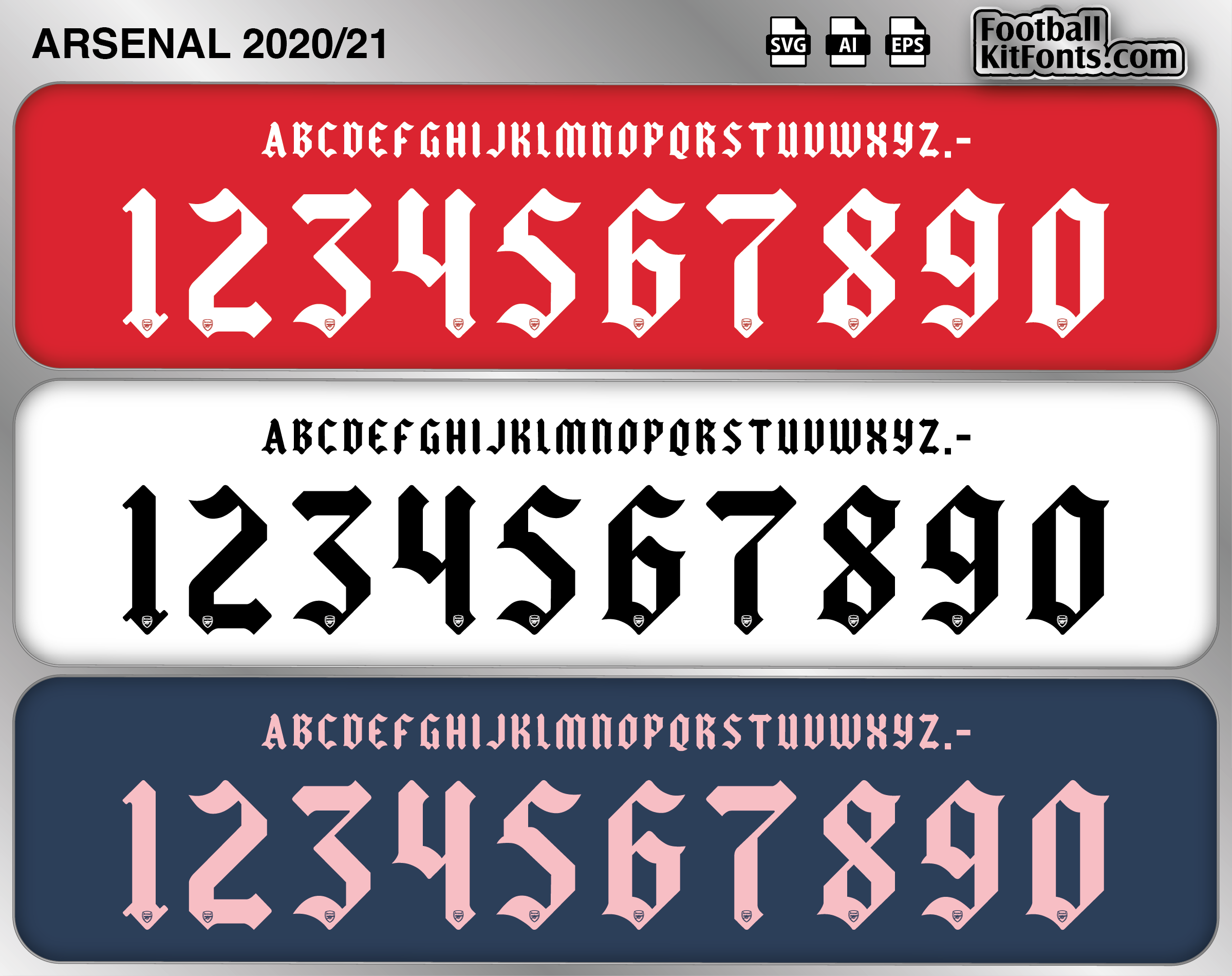 Arsenal 2020-21 Vector Font