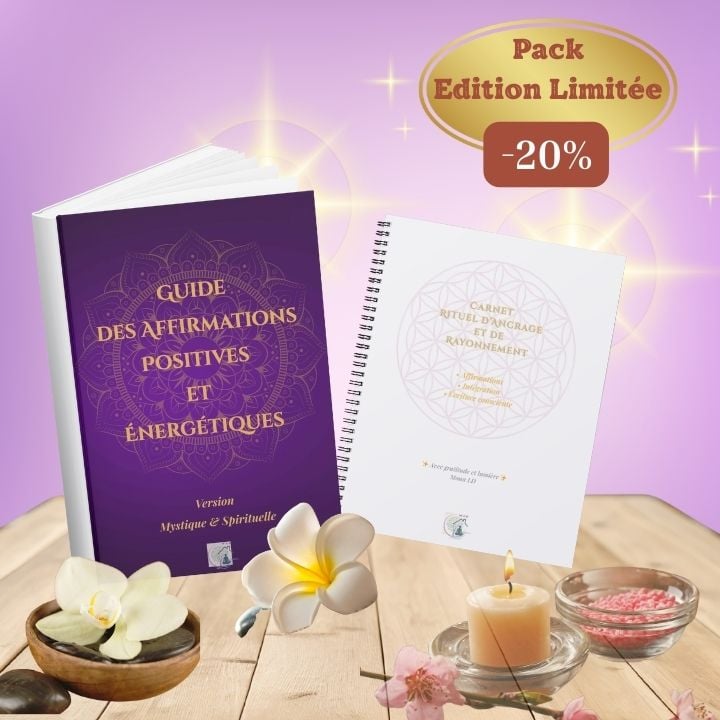 Pack guide d’affirmations positives et énergétiques et carnet rituel PDF imprimable pour développement personnel, ancrage et bien-être spirituel