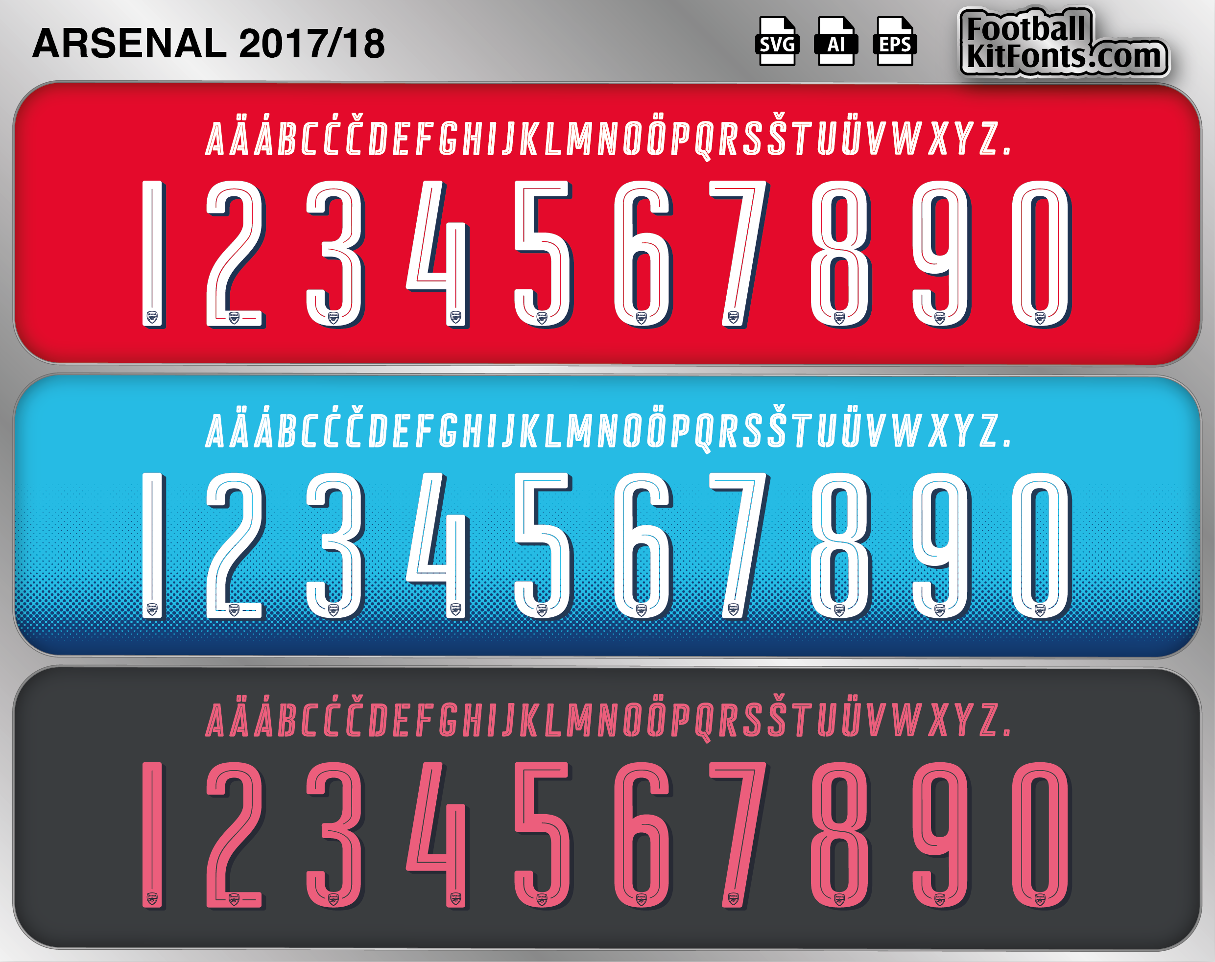 O2 Arsenal Font Football Kit Fonts - Arsenal