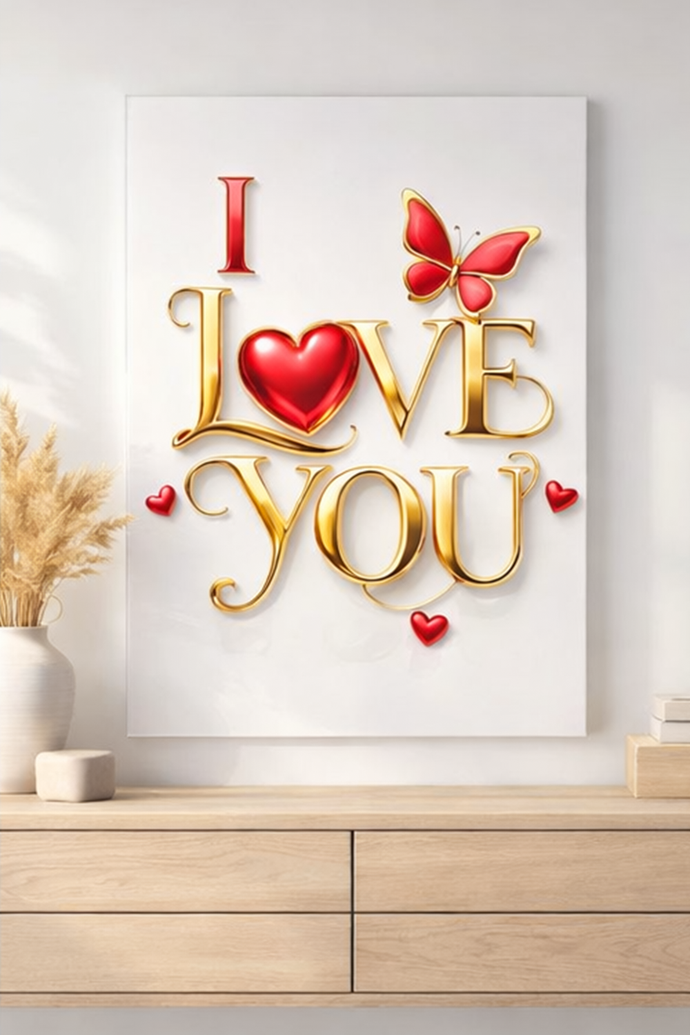 •	I love you wall art •	Romantic wall decor •	Love typography art •	Valentine wall art •	Anniversary gift art