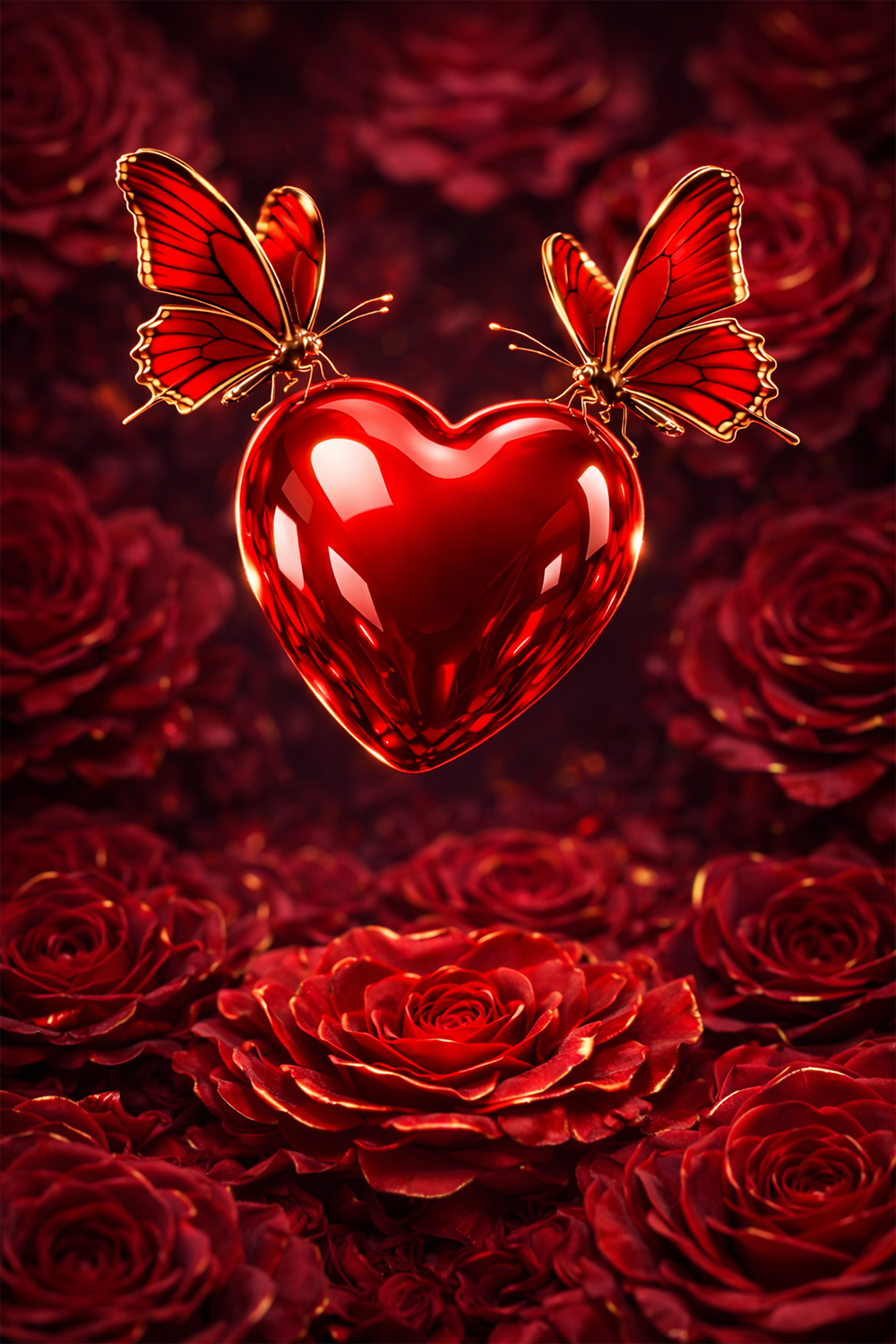 sacred commitment symbolic love art luxury romantic art devotion artwork red heart symbolism butterfly symbolism divine love aesthetic romantic wall art valentine luxury art sacred union symbolism emotional art print feminine divine art spiritual romance 