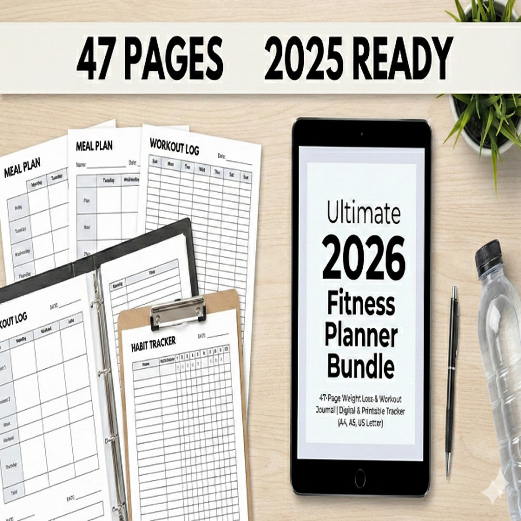 Ultimate 2026 Fitness Planner Bundle | 47-Page Weight Loss & Workout ...