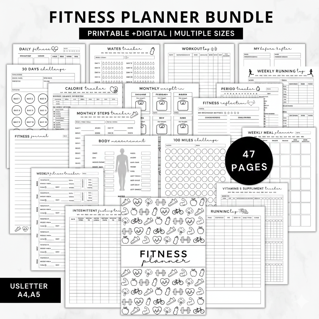 Ultimate 2026 Fitness Planner Bundle | 47-Page Weight Loss & Workout ...