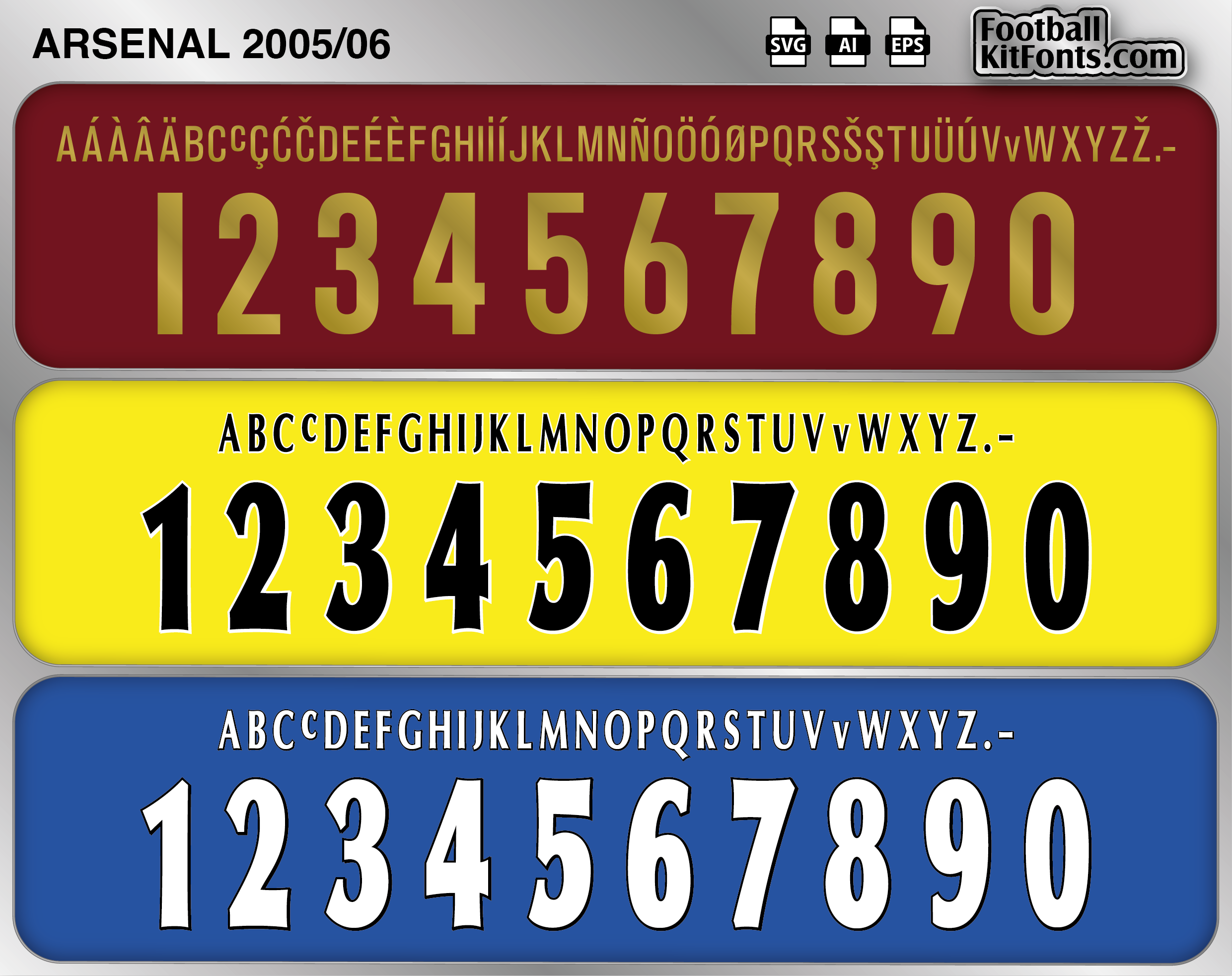 O2 Arsenal Font Arsenal 2005-06 Vector Font
