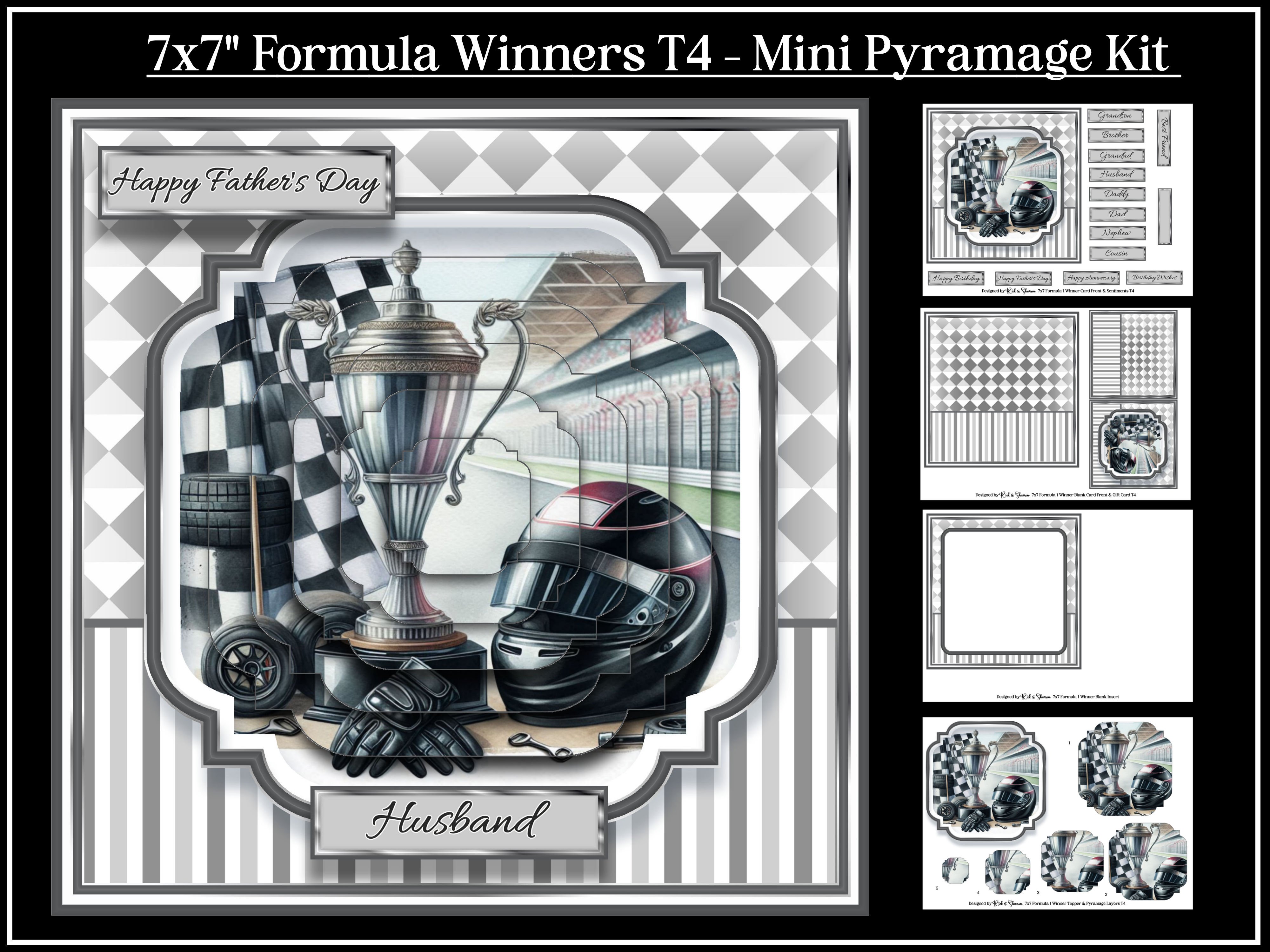 7x7 Formula 1 Winners Mini Pyramage Kit - x4 A4 sheets T4 - Payhip