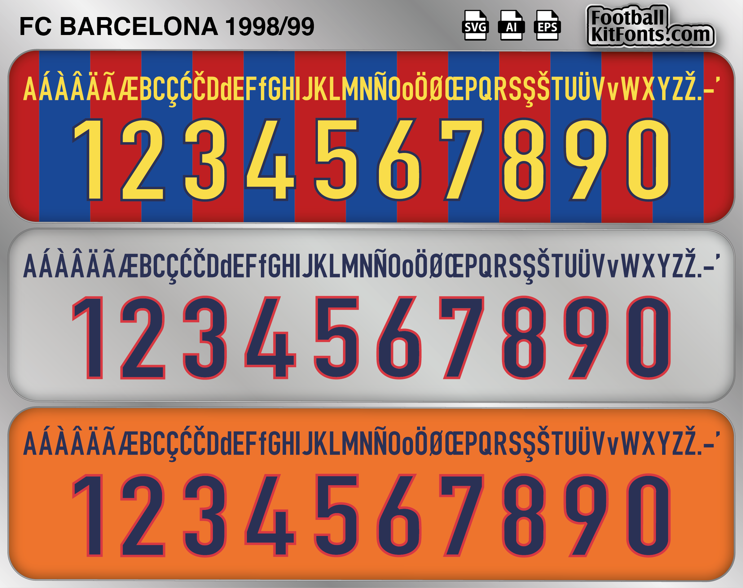 Football Kit Fonts - Barcelona