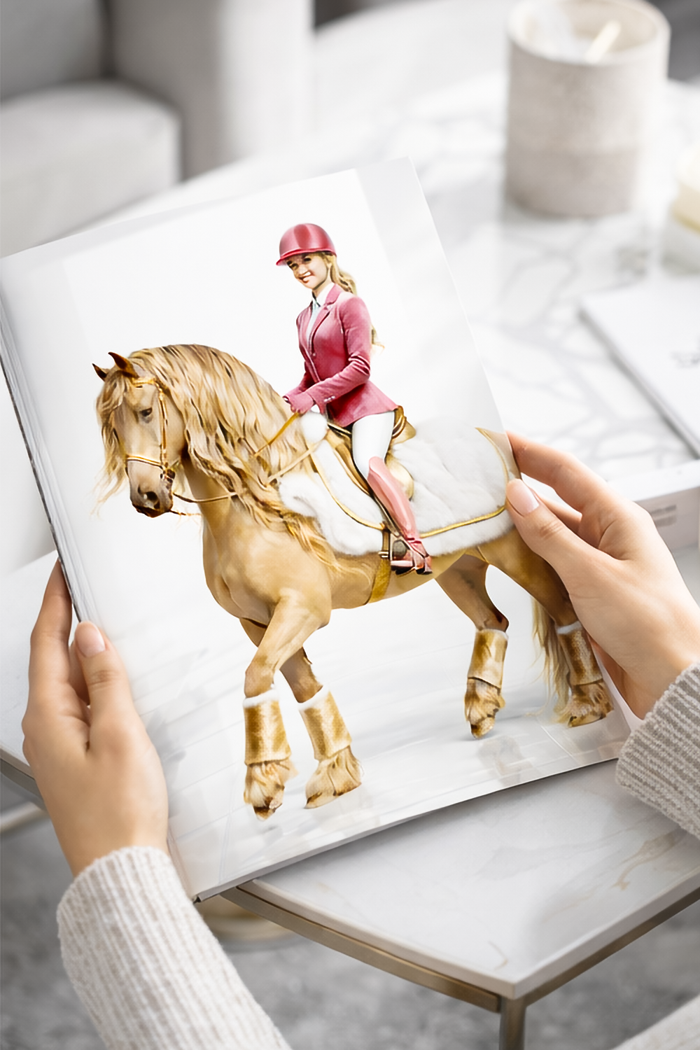 luxury equestrian art, fashion horse art, elegant rider artwork, luxury digital wall art, high fashion equestrian print