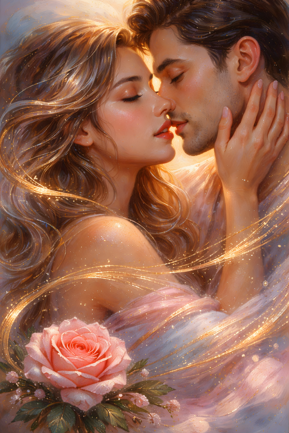 romantic couple art love illustration romantic wall art couple love painting eternal love artwork romantic digital art dreamy couple illustration kiss art print romantic bedroom decor wedding wall art anniversary gift art valentines day wall art romantic