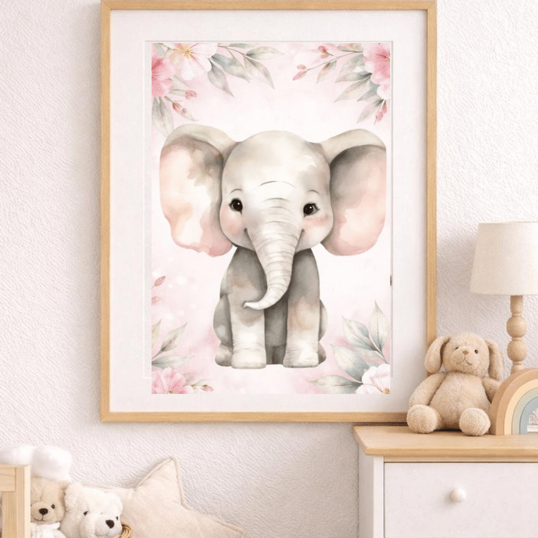 Baby Elephant Nursery Wall Art – Girl | Printable PDF - Payhip