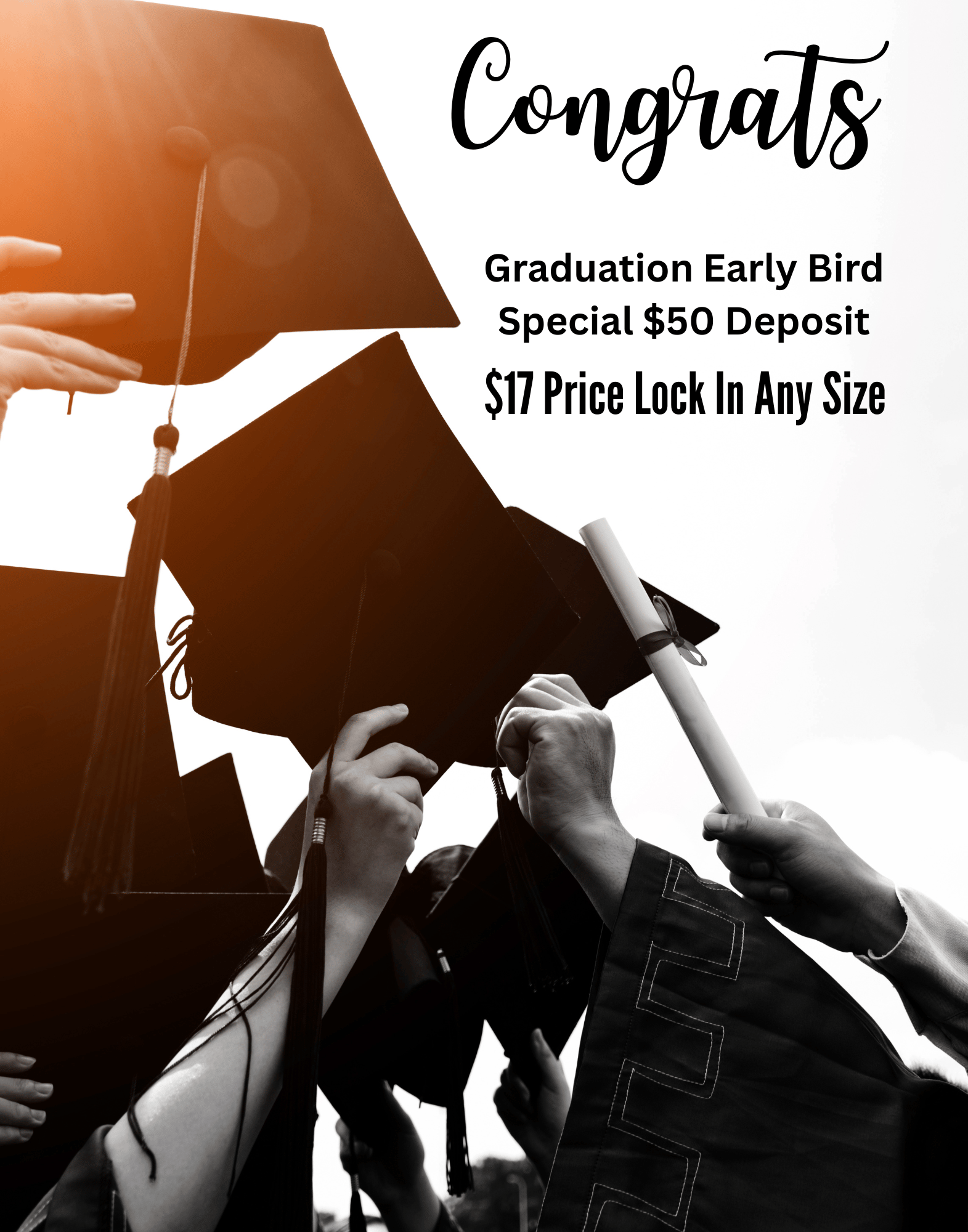 Graduation Deposit EarlY Bird Price LocK In $50 - Payhip